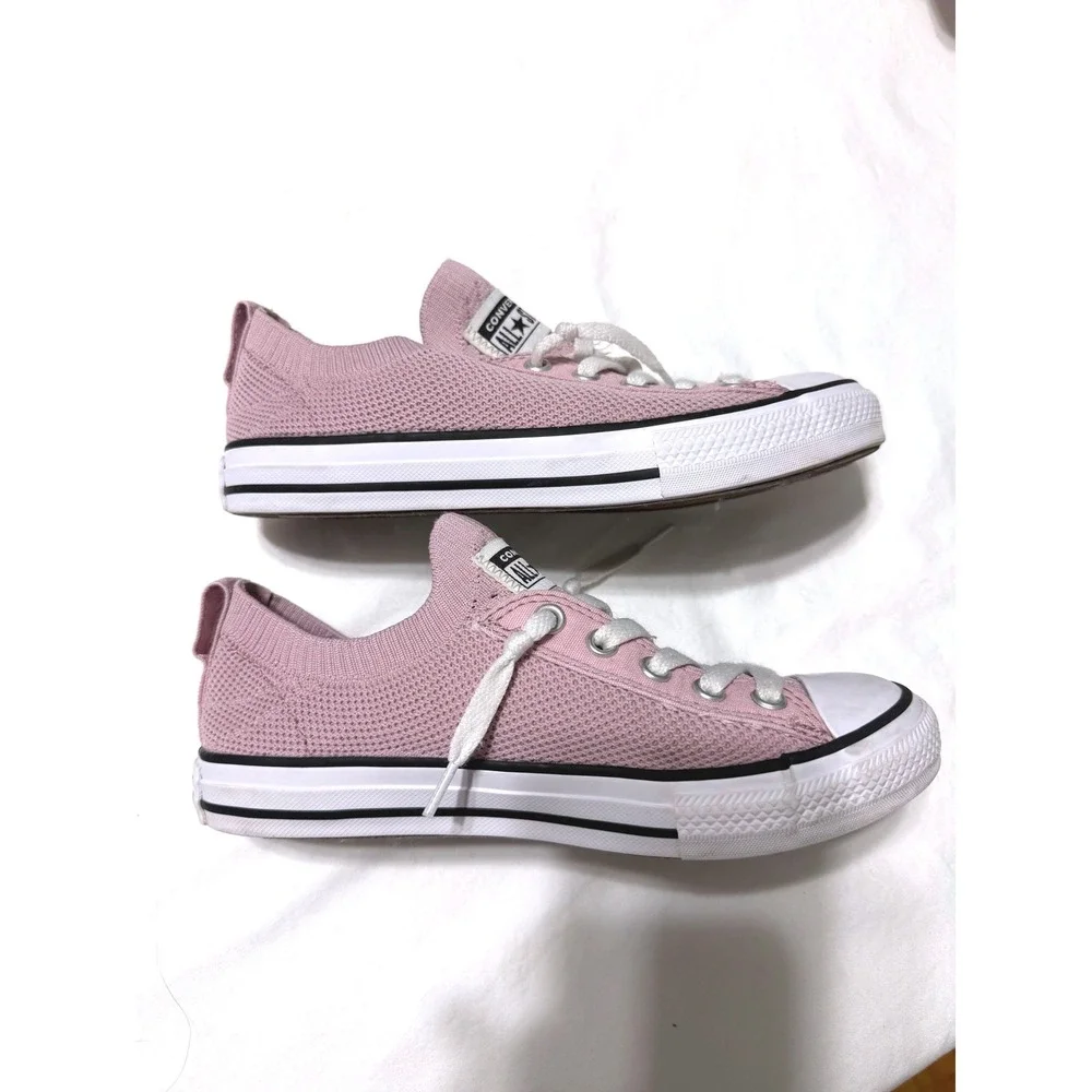 Converse Chuck Taylor All Star Shoreline Pink Knit Low Top Shoes A09072F Size 2Y